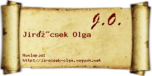 Jirácsek Olga névjegykártya